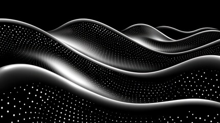 Fototapeta premium Waves of light creating harmony in a dark abstract landscape of movement