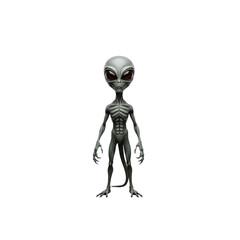 Cartoon alien full body with Transparent Background