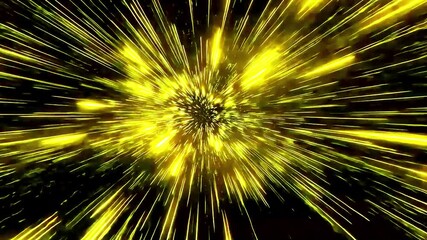Yellow star burst in the middle of a black background, creating a vibrant and dynamic display of light. Professional commercial content. Commercial. High-resolution. High-res. Premium quality.