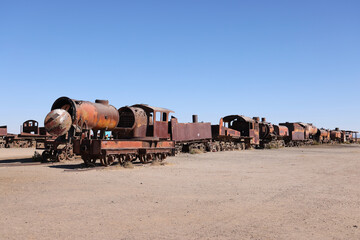 The train cemetery of Uyuni, Bolivia