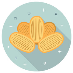 Illustration of a bunch of golden potato chips with ribbed texture in a stylized graphic.