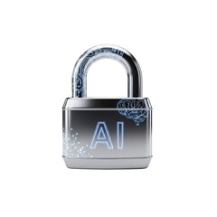 AI cybersecurity padlock icon