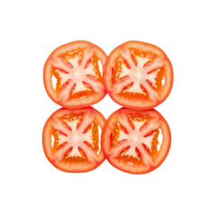 Tomato slices arrangement