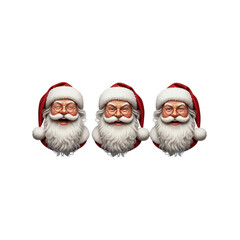 Three Santa Claus Heads