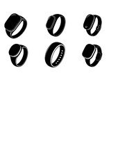 Quiet Tech Silhouette of Smart Ring for Discreet Health Monitoring and Minimalist Wearable Technology Wellness Lifestyle Concept Vector