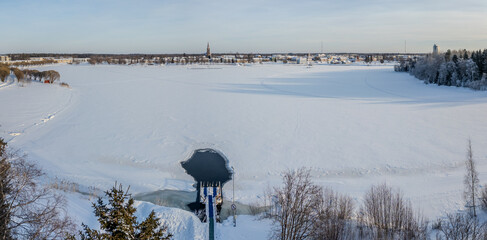 Ice swimming place of Raahe at wintertime