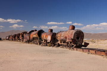 The train cemetery of Uyuni, Bolivia