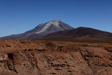 View of the Ollague Volcano from the Bolivian side