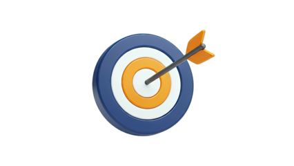 Arrow hitting target, business success concept
