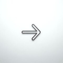 Obraz premium Minimalist black arrow icon pointing right on white background isolated for web design, user interface and navigation elements.