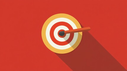 Target bullseye with arrow concept illustration for goals success achievement
