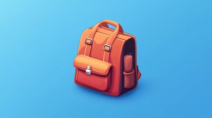 Vibrant illustrated backpack on blue background for education and travel