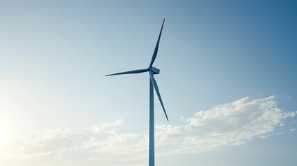 Wind turbine against sky renewable energy and sustainable power concept