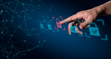 Concetual of data sucurity digital transformation cyber protection