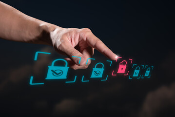 Concetual of data sucurity digital transformation cyber protection