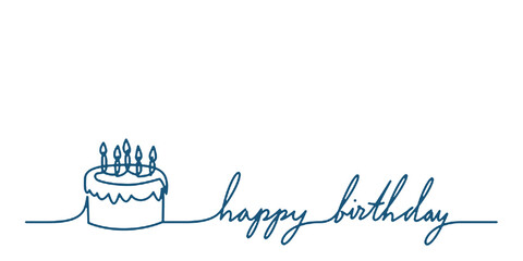 birthday cake with candles and happy birth day letter text phrase for invitation card