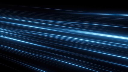 Abstract blue light trails against dark background
