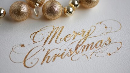 festive holiday greeting card adorned with shimmering gold calligraphy on a white background perfect for adding a touch of elegance to your seasonal designs