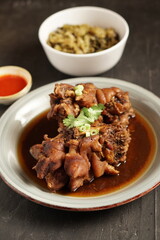 Khao Kha Moo Thai Chinese Braised Pork Leg with Rice and Traditional Pickled Vegetables