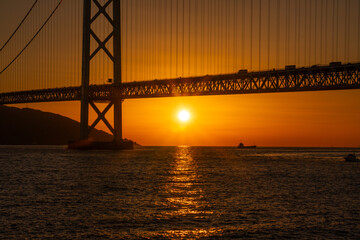 明石海峡大橋・夕景