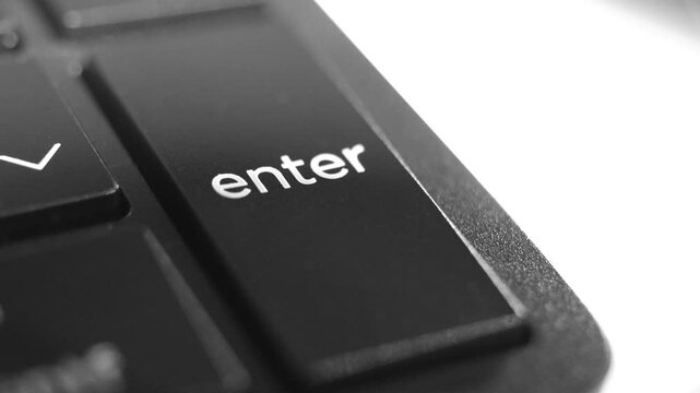 4K close-up of an Enter key on a computer keyboard