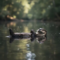 Fototapeta premium duck and ducklings