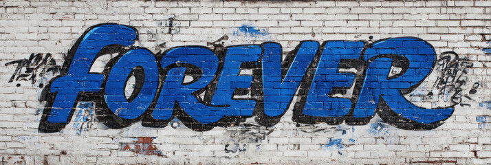 Urban Graffiti Typography on Brick Wall Background