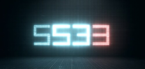 Glowing digital countdown futuristic New Year theme