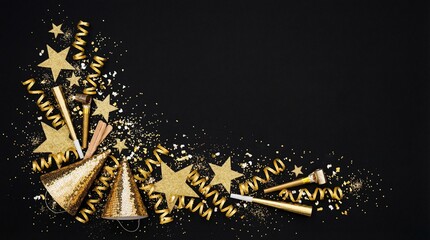 Happy New Year Celebration with Fireworks, Countdown, and Festive Night Background