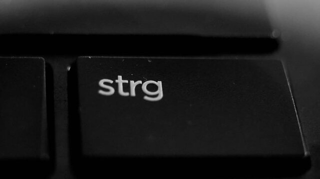 4K Control Key Close-Up on Computer Keyboard for Productivity and Shortcuts