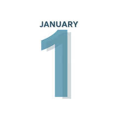 A crisp digital illustration featuring January 1st symbolizing the start of a new calendar year