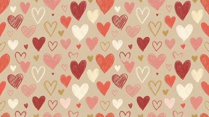 Love Background with Romantic Hearts, Soft Light