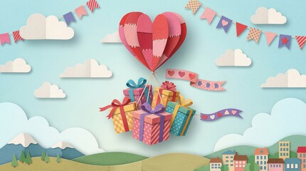 Love Background with Romantic Hearts, Soft Light