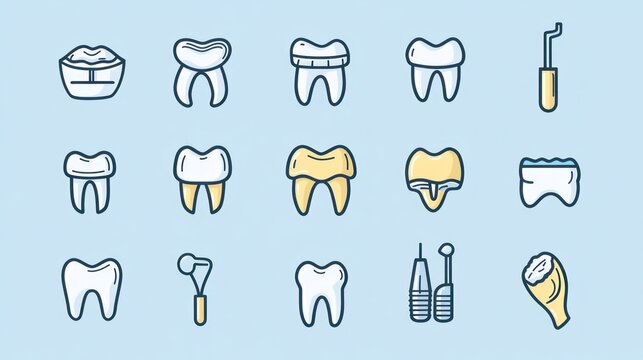 Dental Procedures Illustration Icons