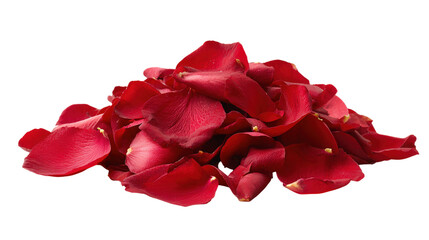 Heap of red rose petals valentines wedding decoration background romantic flower design