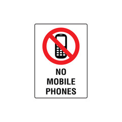 No Mobile Phones Sign Vector Design Prohibition Warning Sticker For Restricted Area
