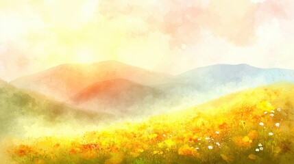 Vasant Panchami Spring Landscape with Mustard Fields