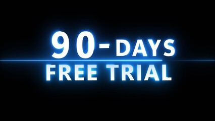 Obraz premium Glowing neon countdown illustration number on black background. Neon 90 countdown text number.