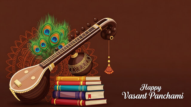 Celebrating vasant panchami with traditional instruments