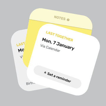 Minimal reminder notes illustration showing stacked sticky notes with date and notification message. Clean flat design concept for planning, productivity, organization, reminders, and digital notes.