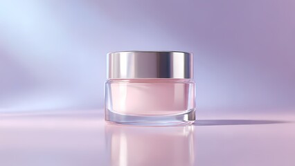 Small Purple Cosmetic Jar for Eye Cream or Moisturizer in Studio Lighting with Soft Purple Tones