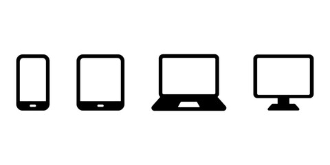 Digital device icon set / PC / smartphone / tablet / PC / smartphone / screen / illustration