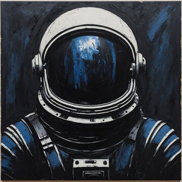 Abstract Expressionist  Astronaut With Space Helmet