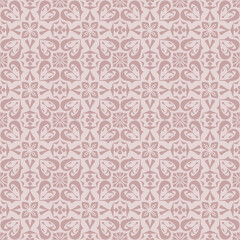 Fototapeta premium Retro folk ornament pattern seamless vector featuring stylized flowers and curved leaves, retro folk ornament pattern with vintage decorative symmetry, retro folk ornament pattern ideal for textiles, 