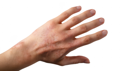 hand with a rash on the skin