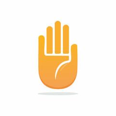 Obraz premium Stylized Orange Hand Vector Graphic for Greeting and Celebration Design on White