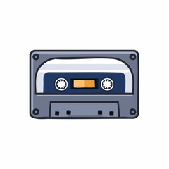 Obraz premium Cassette Tape Illustration Vintage Audio Media Grey Object
