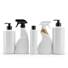 Collection of cleaning bottles