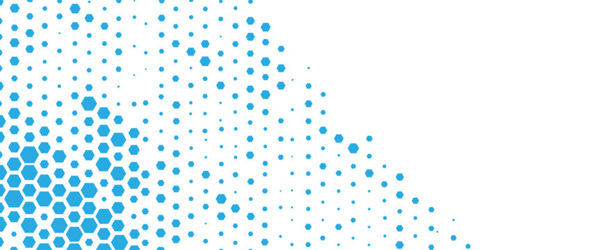 Vector technology pattern black and white abstract geometric transition pattern with hexagon shape halftone effect for sporty background..