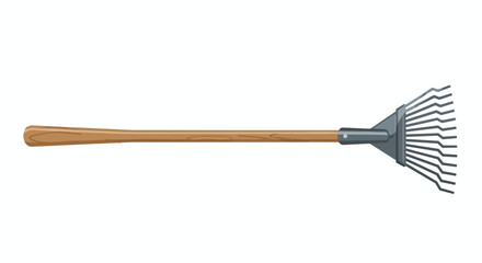 A finely crafted garden rake, an essential tool for all seasonal outdoor yard work and meticulous landscaping tasks, ensuring pristine grounds with